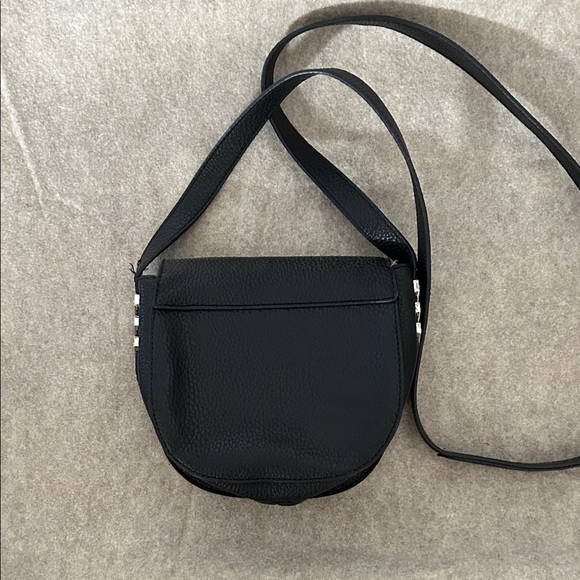 Express Pebble Pleather Black Crossbody Bag with Silver Detail - Picture 2 of 7